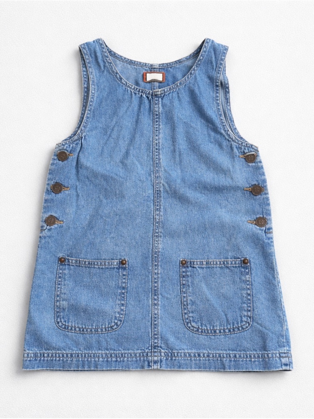 Vintage Light Blue Denim Pinafore Dress for Kids | approx size 2T
